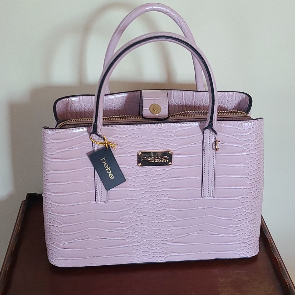 NWT Bebe Croco Tote - Lavender